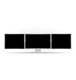 computer with three monitors template vector image