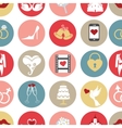 cute flat wedding icons in seamless pattern vector image