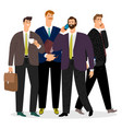 young and old businessmen isolated on white vector image vector image