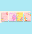 set of bakerycandycotton candyice cream flyers vector image