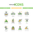 camping and tourism - modern line design style vector image vector image