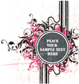 grunge floral tag vector image vector image