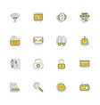 set of flat line business icons vector image