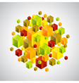 abstract figure from many colorful 3d cubes vector image