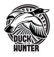 monochrome template on theme duck hunting vector image
