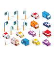 set cars and trucks vector image vector image