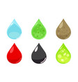 various droplets clean dirty water blood toxic vector image