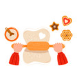 christmas or birthday celebration gingerbread cake vector image