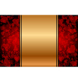 gold background with red hearts vector image vector image
