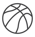 basketball ball line icon sport and game vector image