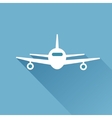 flat long shadow air plane vector image