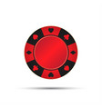 red casino chip isolated on white background vector image