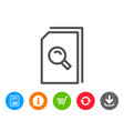 search documents line icon file with magnifier vector image