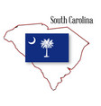 south carolina state map and flag vector image