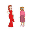 beautiful and ugly girl vector image vector image