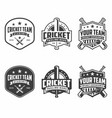 cricket logo emblem set collection vector image vector image