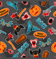 happy halloween seamless pattern with cartoon vector image