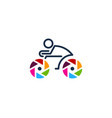 lens bike logo icon design vector image vector image