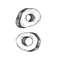 slice of big marrowbone with meat sketch cooked vector image vector image