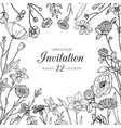 wildflower background wedding invitation vector image