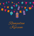 ramadan lanterns garland pattern arabic lamps vector image