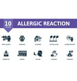 allergic reaction icon set monochrome simple vector image vector image