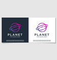 planet tech logo with creative modern concept vector image
