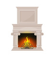 stone classic antique fireplace with pilasters vector image vector image