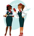 air hostesses ready to fly vector image