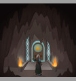 hero in the mystic cave vector image