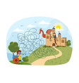kids puzzle with complicated maze vector image vector image