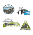 road travel time icons vector image