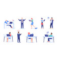 flat cartoon office employee characters set vector image vector image