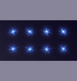 lens flares with sparkles blue starbursts set vector image