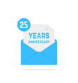 25 years anniversary icon in blue letter vector image vector image