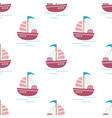 seamless pattern with cartoon sailboats vector image vector image