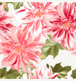 dahlia sunflower seamless realistic pattern vector image vector image