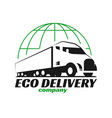eco truck logo vector image