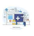 health insurance first aid healthcare and medical vector image