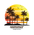 plam tree sunset vector image