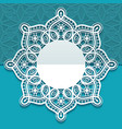round greeting card with lace border pattern vector image