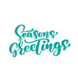 seasons greetings text calligraphy vector image