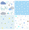 set baby shower patterns vector image