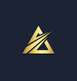 triangle shape abstract gold logo vector image