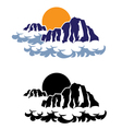 mountains in the clouds vector image