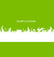 easter banner with bunnies and eggs on the meadow vector image vector image