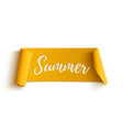 summer yellow curved ribbon vector image vector image