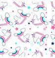 cute unicorn and magic icons seamless pattern vector image vector image