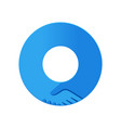 handshake circle shape logo union concept vector image