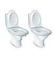 toilet and damaged restroom ceramic bowl vector image